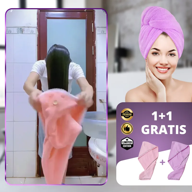 HAIRGLOW® – Πετσέτα Μαλλιών Γρήγορου Στεγνώματος (1+1 ΔΩΡΕΑΝ)