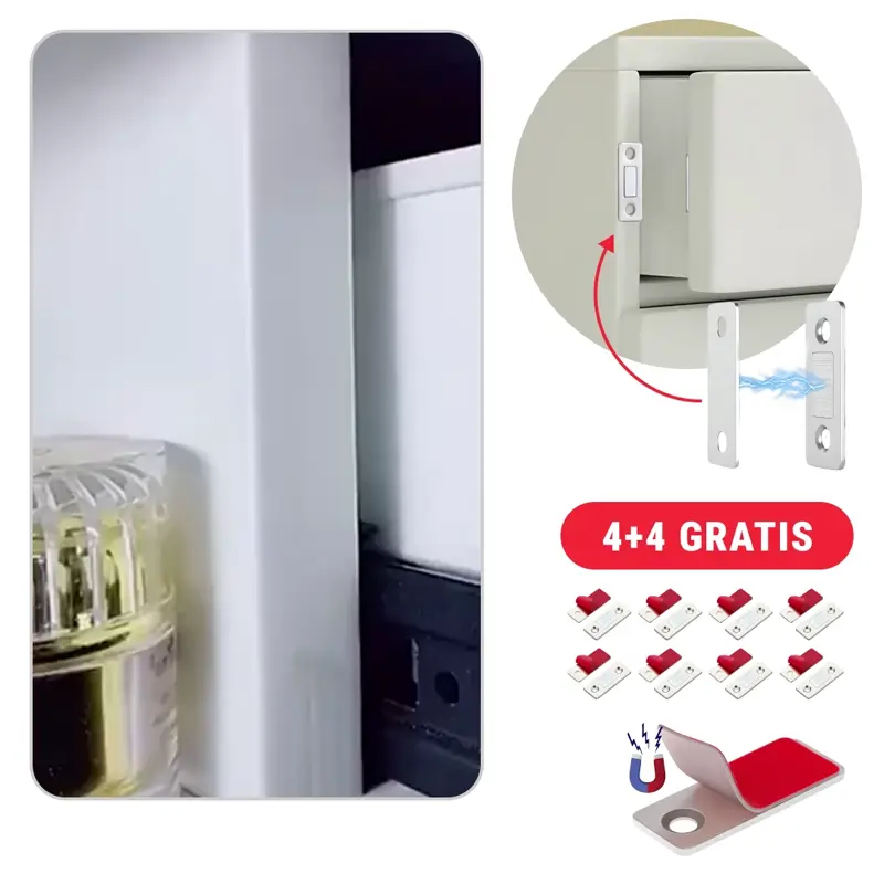 MAGRIP™ – Αόρατοι Μαγνήτες για Πόρτες Ντουλαπιών (4+4 ΔΩΡΕΑΝ)